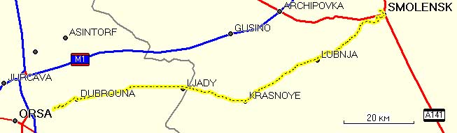 Карта маршрута I дня