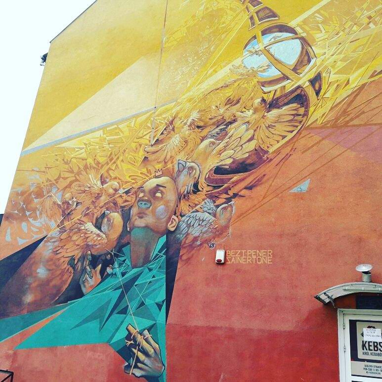 Граффити на стене дома. Gorzow Wielkopolski.