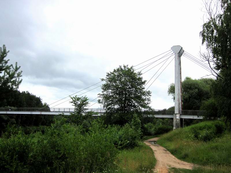 Вантовый пешеходный мост через р. Гаую в Валмиере