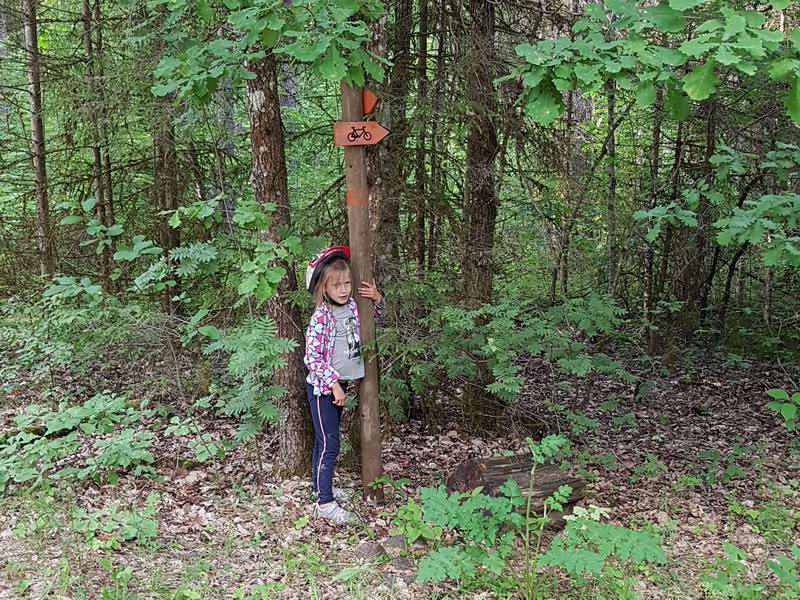 Дариана и указатель веломаршрута