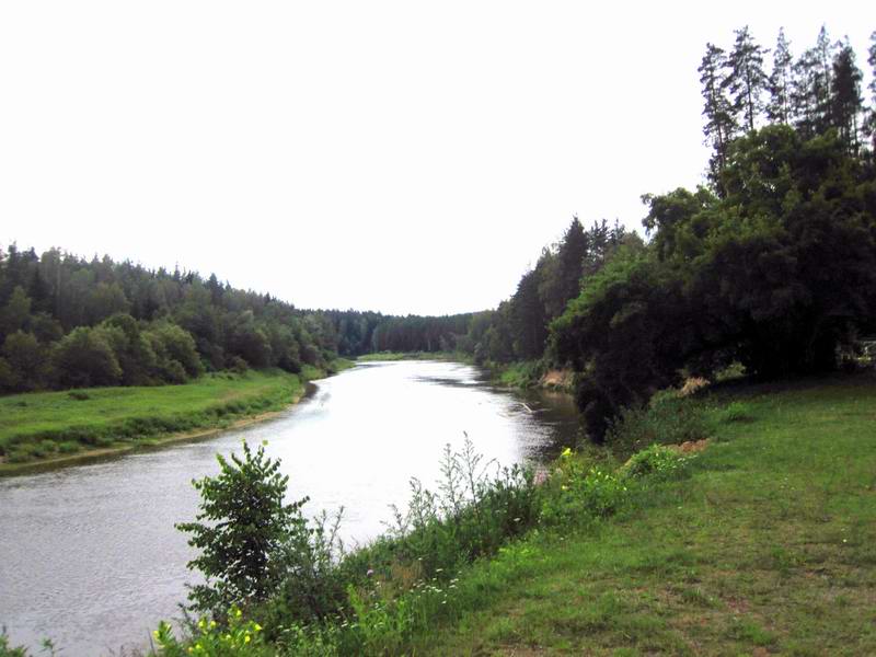 Река Гауя близ хутора Кенес. Мы срезали через него угол между дорогами V188 и V330