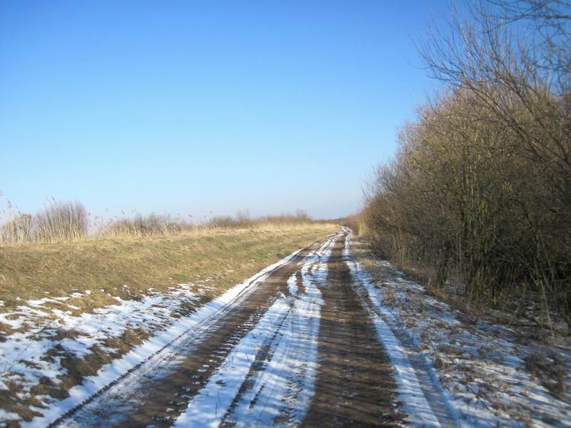 Дорога вдоль дамбы
