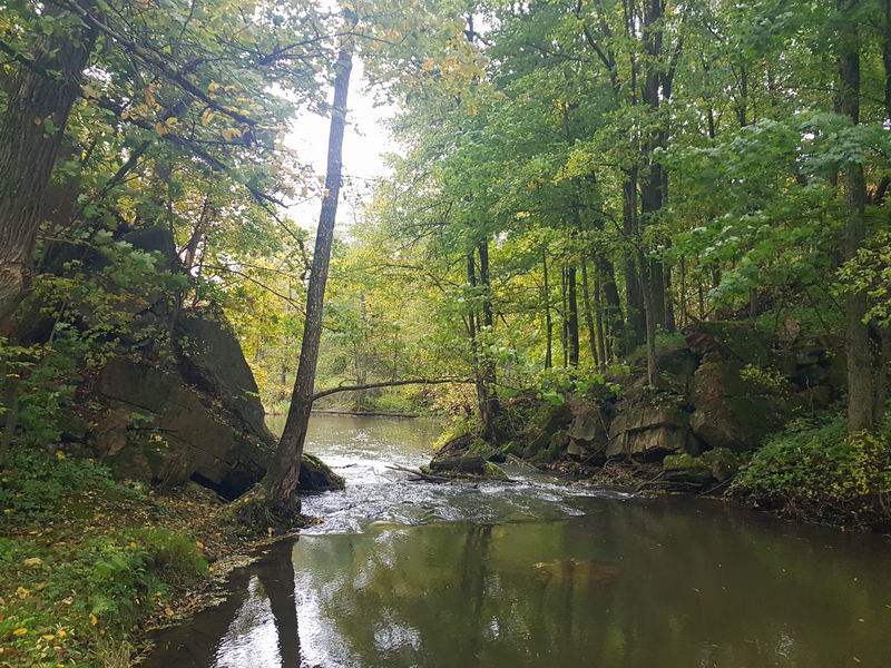 Развалины железнодорожного моста линии Гусев-Чистые Пруды образовали порог