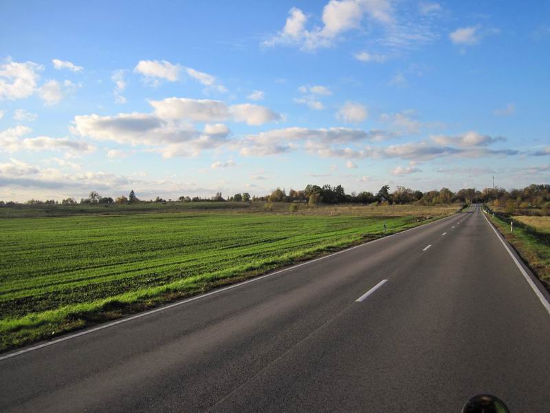 Едем мимо зелёного поля