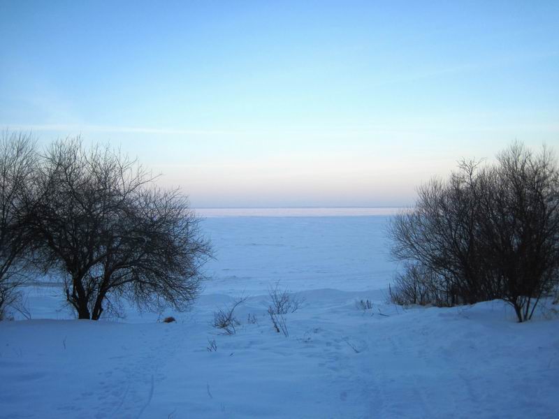 Калининградский залив покрыт льдом