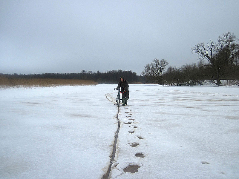 Участок с велодружелюбным льдом быстро закончился