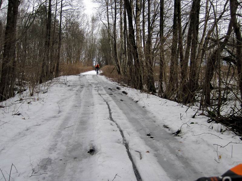 Вид назад с велосипеда Сергея Мезенова